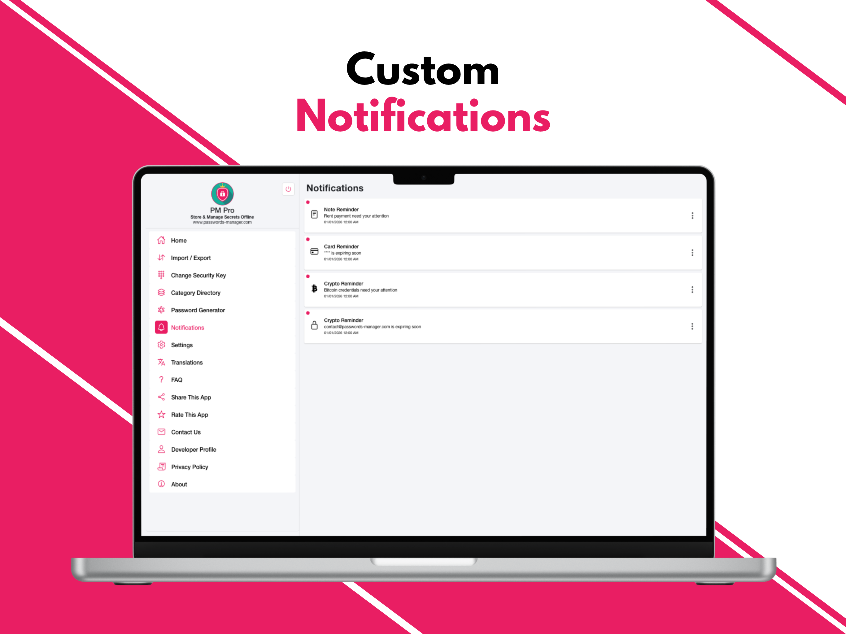 PM Pro - Custom notifications